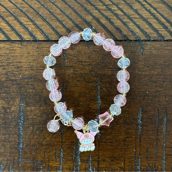 Other - 1pc Women Bracelet Pink with Kuromi Tassel Decor